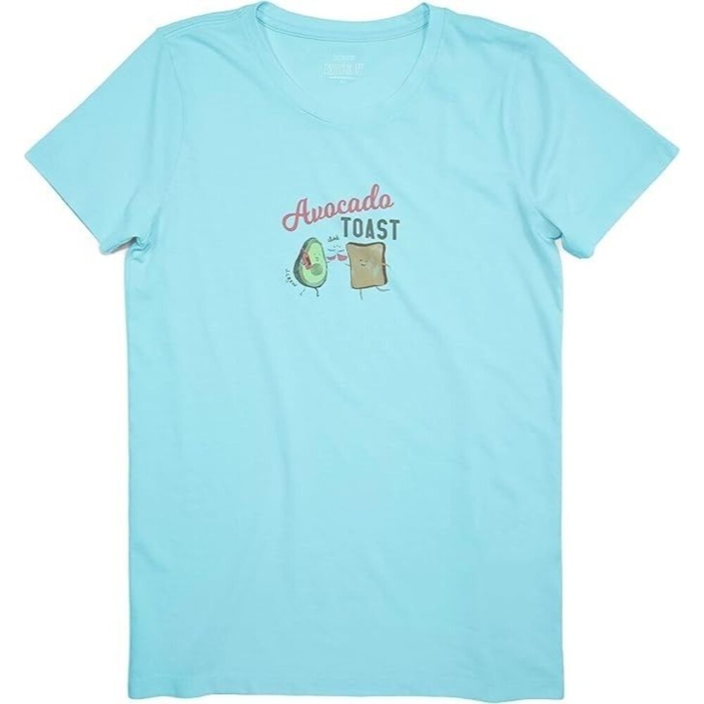 J.Crew Light Blue "Avocado Toast" Graphic Tee Sz S EUC
